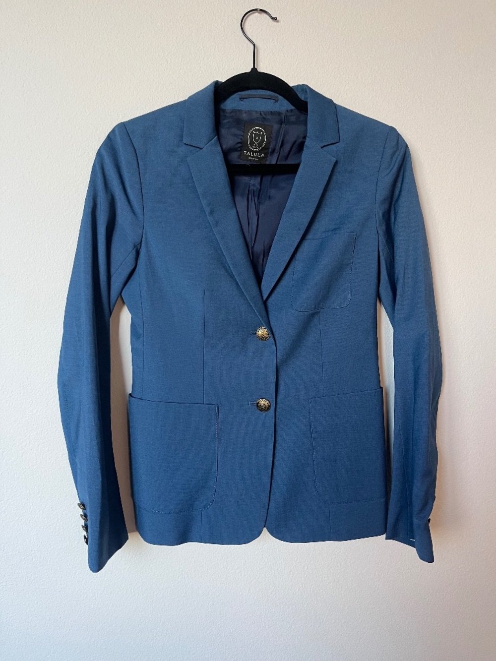 Aritzia Talula Wool Light Academia & Scholar Navy Blue Blazer Woman's Size 2